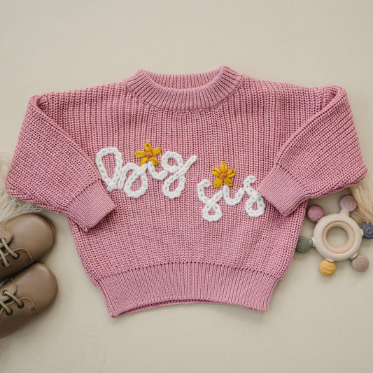 Big Sis Hand Embroidered Sweater - Little Joy Co.