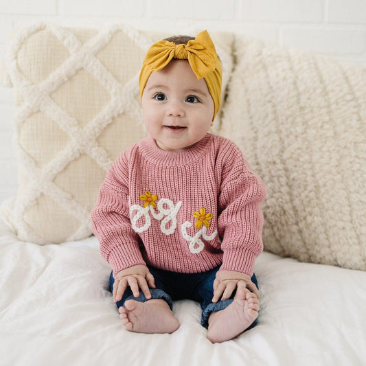 Big Sis Hand Embroidered Sweater - Little Joy Co.
