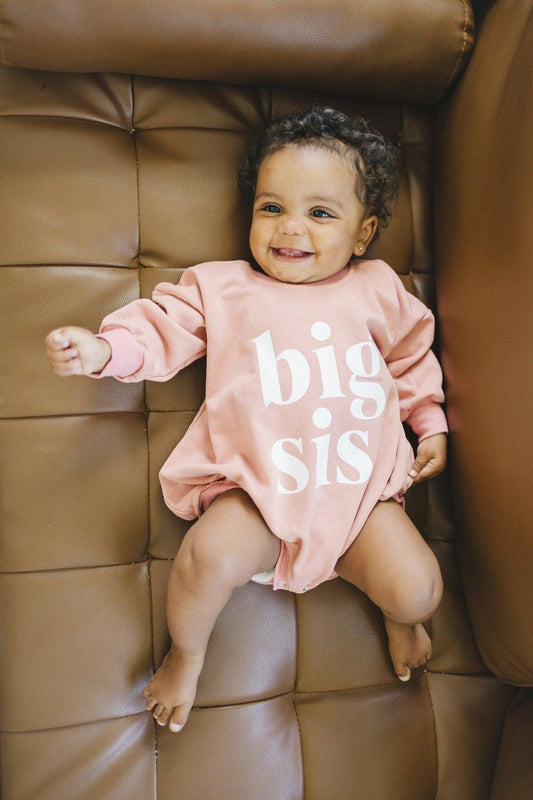 Big Sis Sweatshirt Romper - more colors - Little Joy Co.