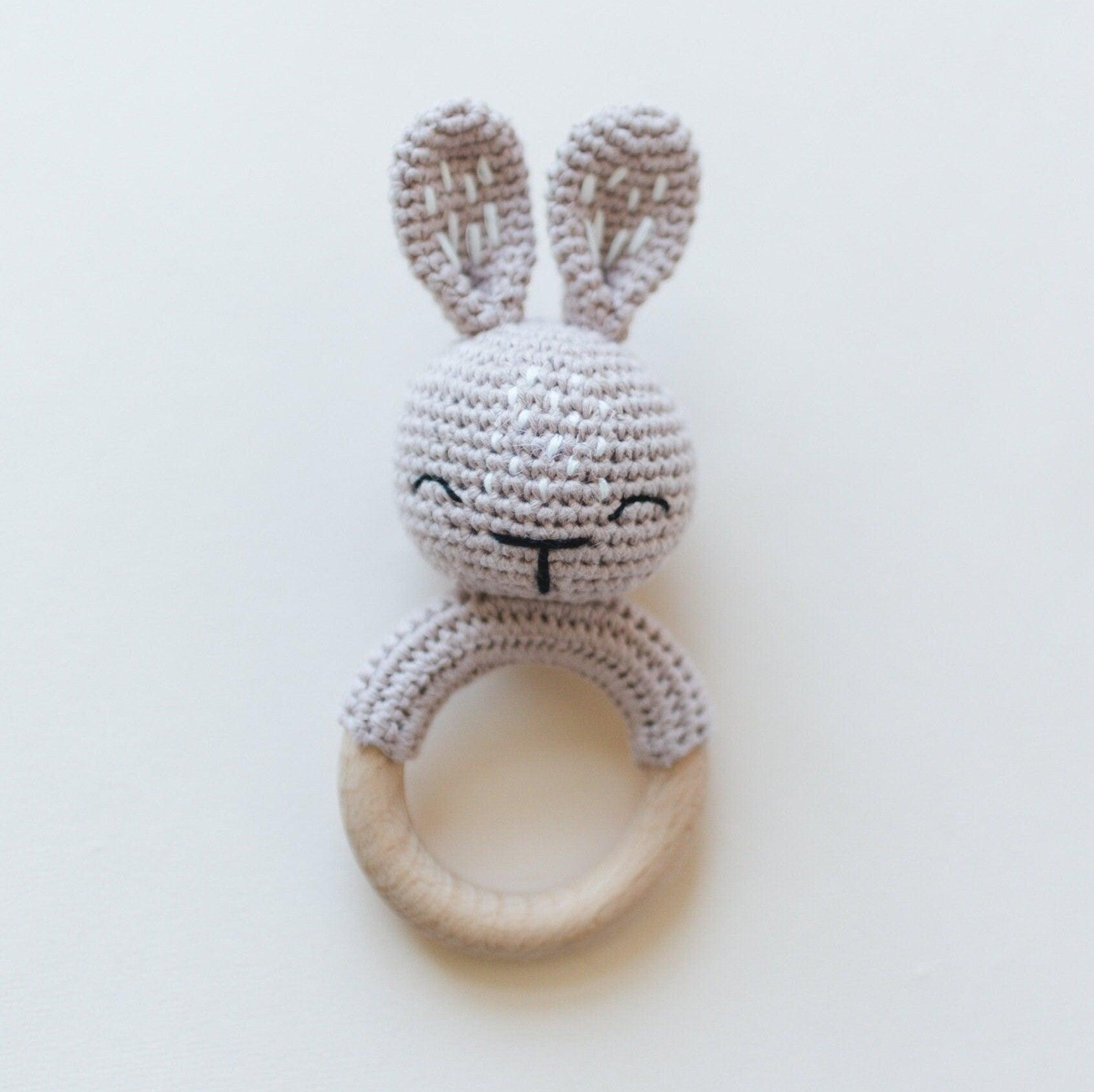 Crocheted Bunny Rattle - Little Joy Co.