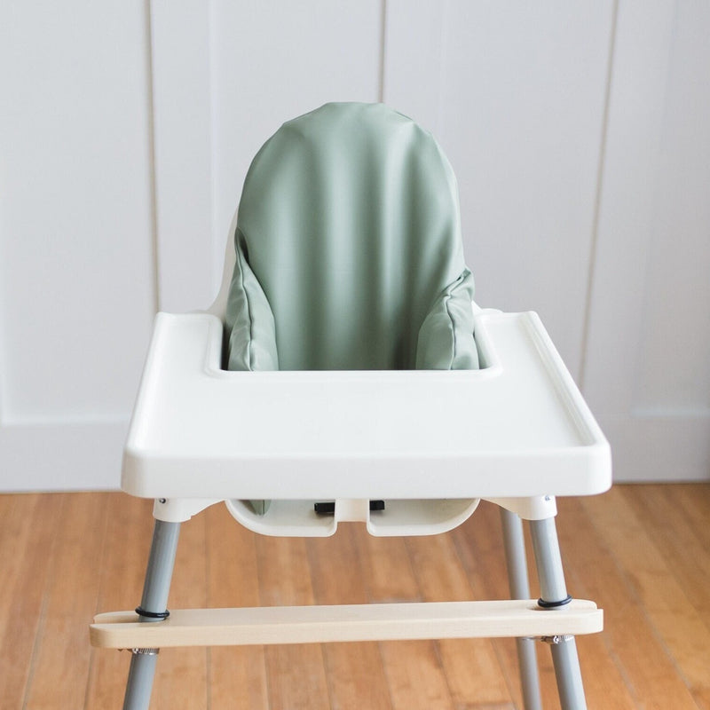 Sage Green Wipeable Vegan Leather Cushion Cover for the IKEA Antilop Highchair - Neutral IKEA Antilop Cushion Cover Inflatable Insert - PU