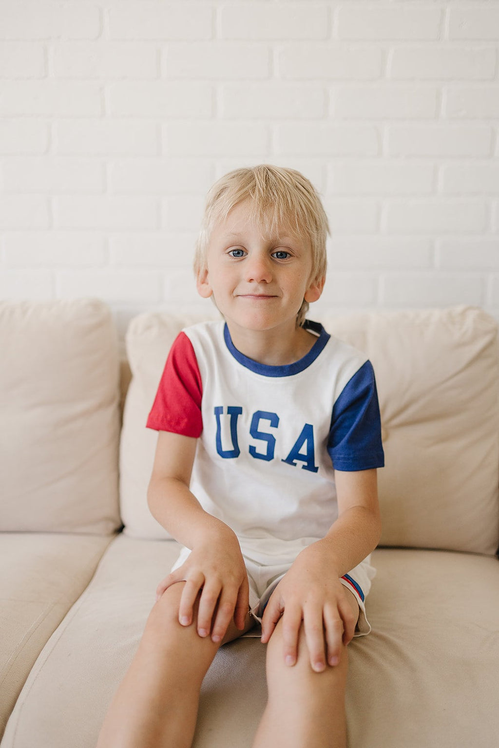USA Colorblock T-Shirt - 4th of July Baby and Toddler Shirt - 4th of July Outfit - Red, White & Blue Patriotic Shirt - Toddler 4th of July