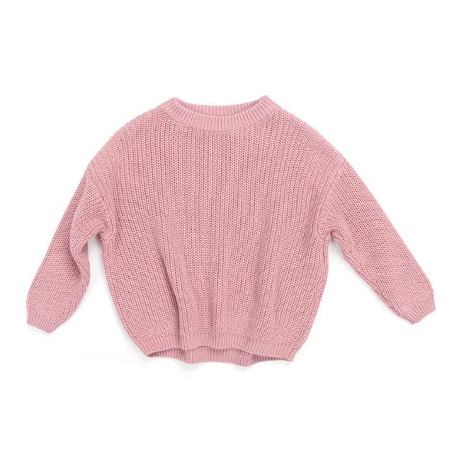 Embroidered Oversized Chunky Knit Sweater - more colors
