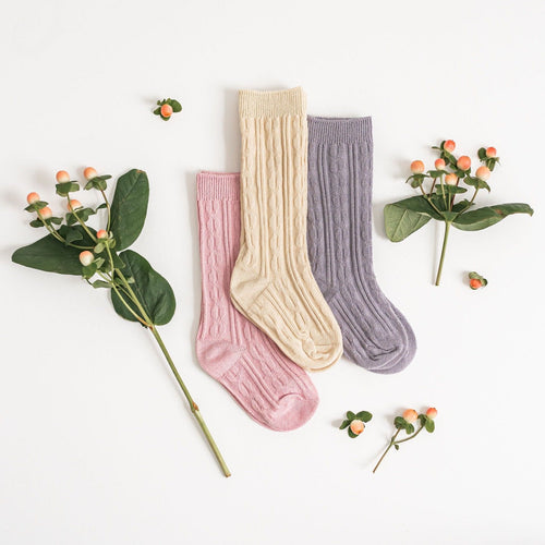 LLB Cable Knit Knee High Socks