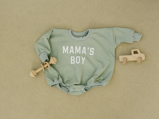 Mama's Boy Sweatshirt Romper - more colors - Little Joy Co.