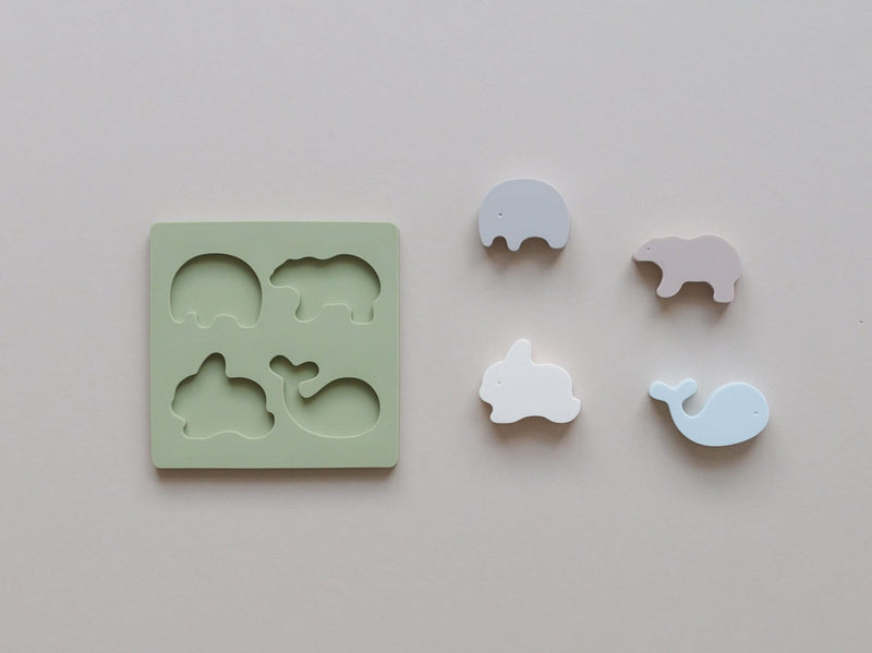 Silicone Animal Puzzle Toy - Toddler Toy - Stacking Toy - Silicone Puzzle - Minimalist Toy - Baby Toy - Baby Shower Gift - Stocking Stuffer