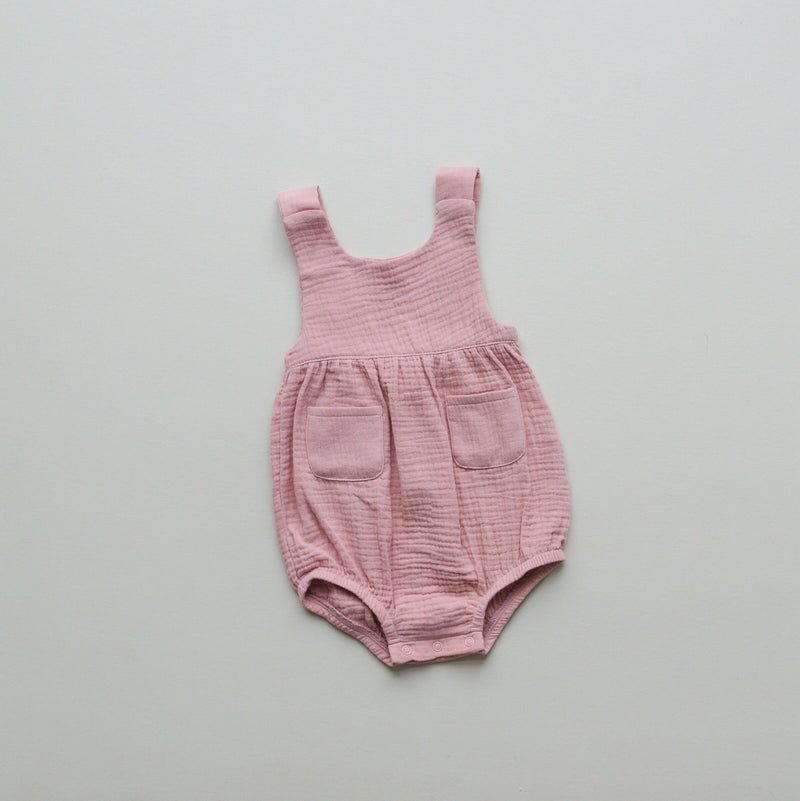 Organic Cotton Muslin Bubble Romper - Baby Girl Romper - Baby Girl Summer Outfit