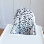 White with Black Dots Cushion Cover for the IKEA Antilop Highchair - Wipeable IKEA Antilop Cushion Cover with Inflatable Cushion Insert