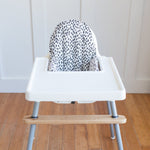 White with Black Dots Cushion Cover for the IKEA Antilop Highchair - Wipeable IKEA Antilop Cushion Cover with Inflatable Cushion Insert