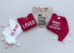LOVED Graphic Oversized Sweatshirt Romper - Sweatshirt Bubble Romper - Baby Boy Clothes - Valentine's Day - Baby Girl Outfit