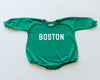 BOSTON Graphic Oversized Sweatshirt Romper - Baby Bubble Romper - Sweatshirt Bubble Romper - Baby Boy Clothes - Celtics - St. Patrick's Day