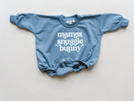 Mama's Snuggle Bunny Graphic Oversized Sweatshirt Romper - Sweatshirt Bubble Romper - Baby Boy Clothes - Girl Shirt - Mother's Day Baby