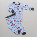 Cars and Trucks Baby & Toddler Bamboo Pajamas - Bamboo 2pc Pajama Set - Baby Boy Two-Piece Pajamas - 2pc PJs - Pants Shirt Top - Tractors