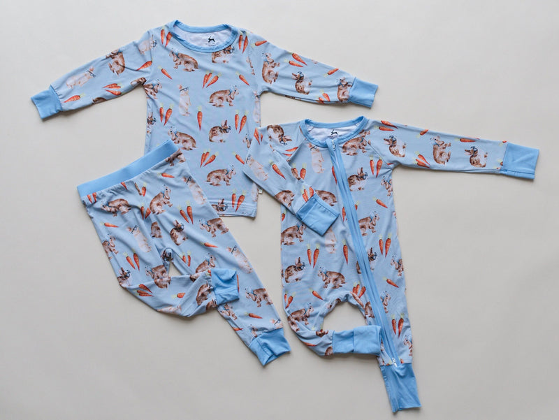 HOPPY DUDES Baby & Toddler Bamboo Pajamas - Easter Bunny Bamboo 2pc Pajama Set - Baby Boy Two-Piece Pajamas - 2pc PJs - Pants Shirt Top