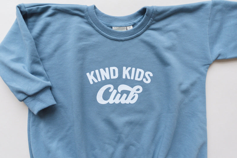 KIND KIDS CLUB Oversized Sweatshirt Romper - Baby Boy Bubble Romper - Baby Girl Outfit - Graphic Romper - Neutral Baby Clothes - Toddler
