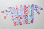Mermaid Baby Girl Bamboo Baby Pajamas - Ocean Sea Bamboo Zipper Romper - Convertible Romper PJs - Footie Pajamas - Baby Sleeper - Zippy PJs
