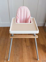 Pink Gingham Cushion Cover for the IKEA Antilop Highchair - Summer Wipeable IKEA Antilop Cushion Cover with Inflatable Cushion Insert - Girl