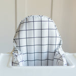 White & Black Windowpane Cushion Cover for the IKEA Antilop Highchair - Wipeable IKEA Antilop Cushion Cover Inflatable Insert - Checkered