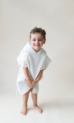 Organic Cotton Kids Waffle Beach Towel Poncho - Hooded Beach Towel - Bath Towel - Kids Toddler Neutral - Boy - Girl - Beach Poncho