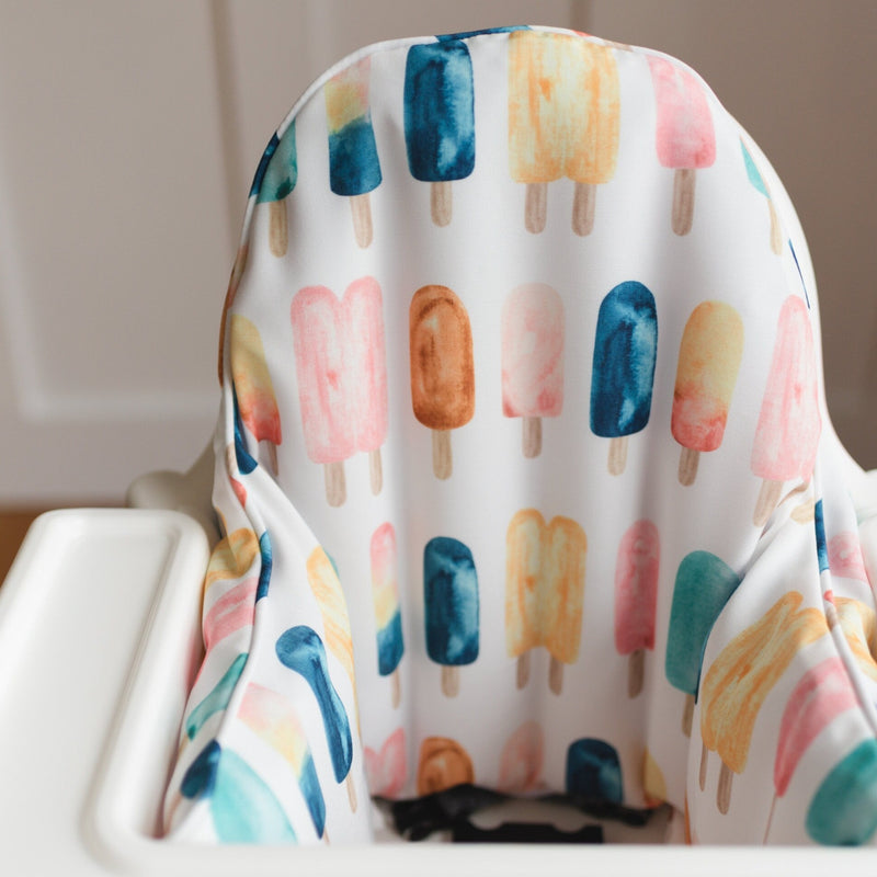 Popsicle Cushion Cover for the IKEA Antilop Highchair - Wipeable IKEA Antilop Cushion Cover with Inflatable Cushion Insert Summer Ice Cream