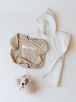 BROTHER Graphic Oversized Sweatshirt Romper - Baby Bubble Romper - Sweatshirt Bubble Romper - Baby Boy Clothes - Big Brother Little Brother