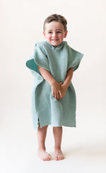 Organic Cotton Kids Waffle Beach Towel Poncho - Hooded Beach Towel - Bath Towel - Kids Toddler Neutral - Boy - Girl - Beach Poncho