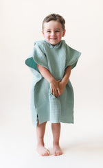 Kids Waffle Beach Towel Poncho - Custom Embroidered Personalization or Monogram - Hooded Beach Towel - Bath Towel - Kids Toddler Neutral