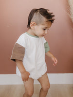 Colorblock Oversized T-Shirt Romper - Baby Boy Bubble Romper - Baby Boy Outfit