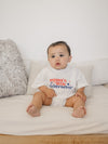 Mama's Little Firecracker 4th of July Graphic Oversized T-Shirt Romper - Baby Boy Bubble Romper - 4th of July Outfit - Baby Girl Outfit Tee