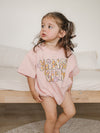 Retro Floral Mama's Girl Oversized T-Shirt Romper - Baby Girl Bubble Romper - Baby Girl Outfit - Baby Girl Outfit Shirt - Groovy Daisy