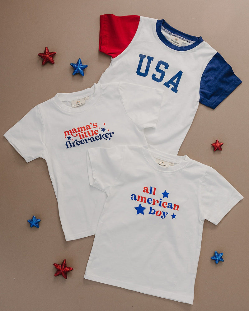 Mama's Little Firecracker 4th of July Graphic T-Shirt - 4th of July Toddler Shirt - 4th of July Outfit - Toddler 4th of July - USA Boy Girl