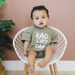 RAD LIKE DAD Oversized T-Shirt Romper - Baby Boy Bubble Romper - Baby Boy Outfit - Shirt Top - Baby Boy Clothes - Dad Daddy Dada Father Son
