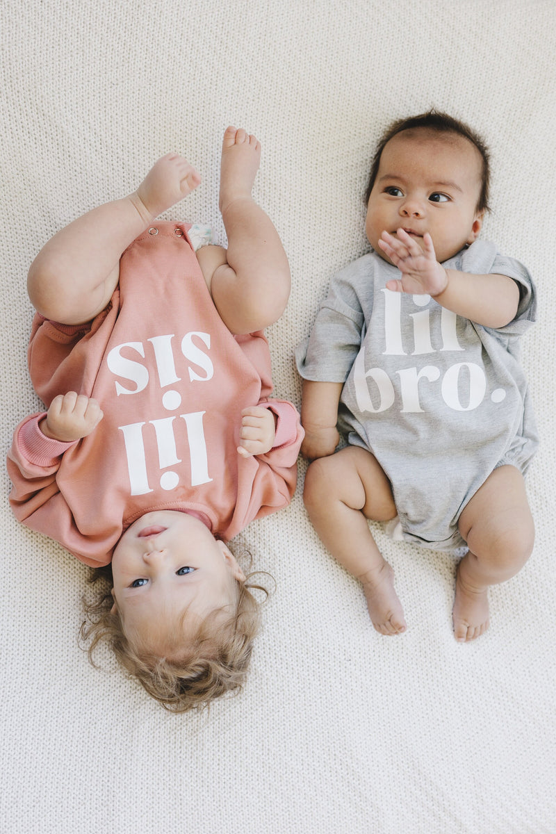 LIL BRO Graphic Bubble Romper - T-Shirt Romper - Baby Boy Clothes - Little Brother Shirt Outfit - Pregnancy Announcement - Gender Reveal Tee