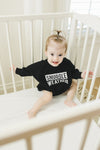 SNUGGLE WEATHER Graphic Oversized Sweatshirt Romper - Bubble Romper - Sweatshirt Bubble Romper - Baby Boy Clothes - Winter - Neutral Outfit