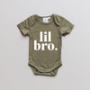 LIL BRO Organic Cotton Short-Sleeved Baby Bodysuit - Baby Boy Clothes - Little Brother Shirt - Pregnancy Gender Reveal Outfit - Graphic Tee