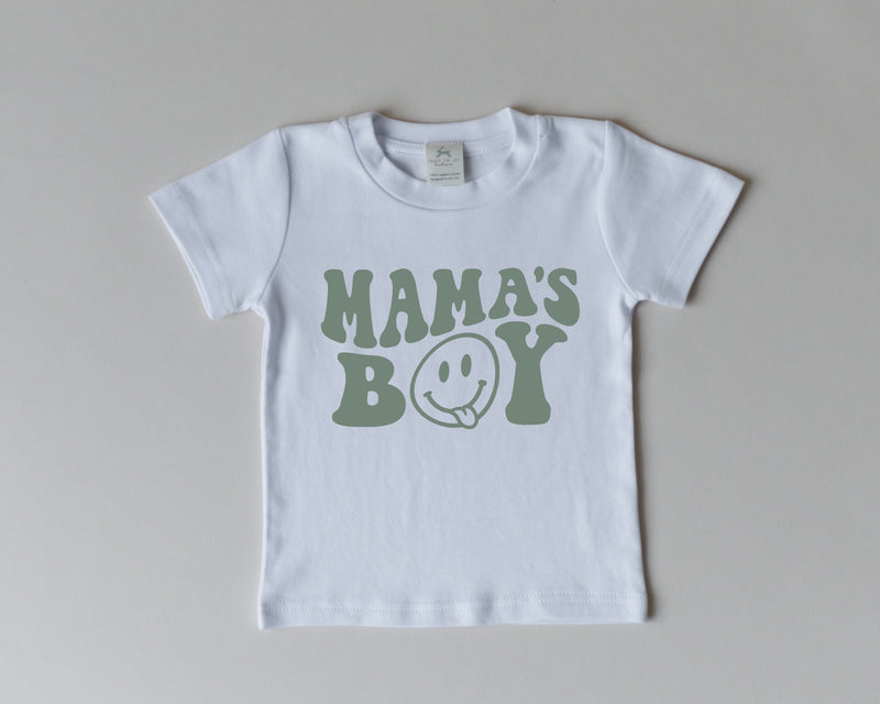 MAMA'S BOY Organic Cotton T-Shirt - Baby Boy Shirt - Toddler Outfit - Mom Mommy Son Mamas Boy Momma
