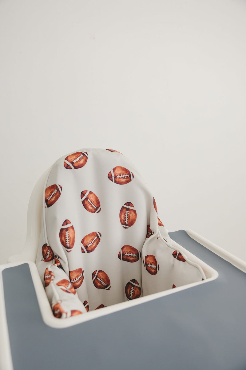 Football Print Cushion Cover for the IKEA Antilop Highchair - Wipeable IKEA Antilop Cushion Cover with Inflatable Insert Boy Fall Watercolor