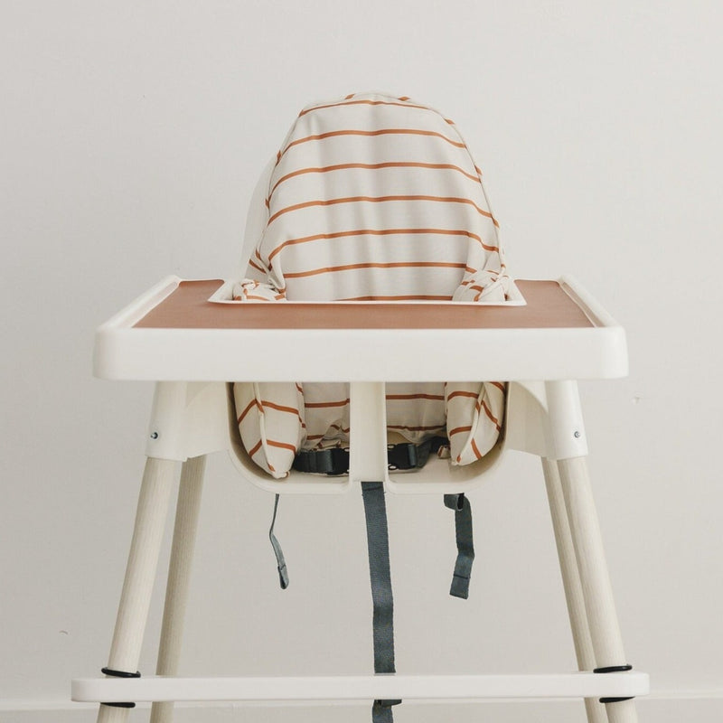 Neutral Camel Stripes Cushion Cover for the IKEA Antilop Highchair - Wipeable IKEA Antilop Cushion Cover with Inflatable Cushion Insert Boy