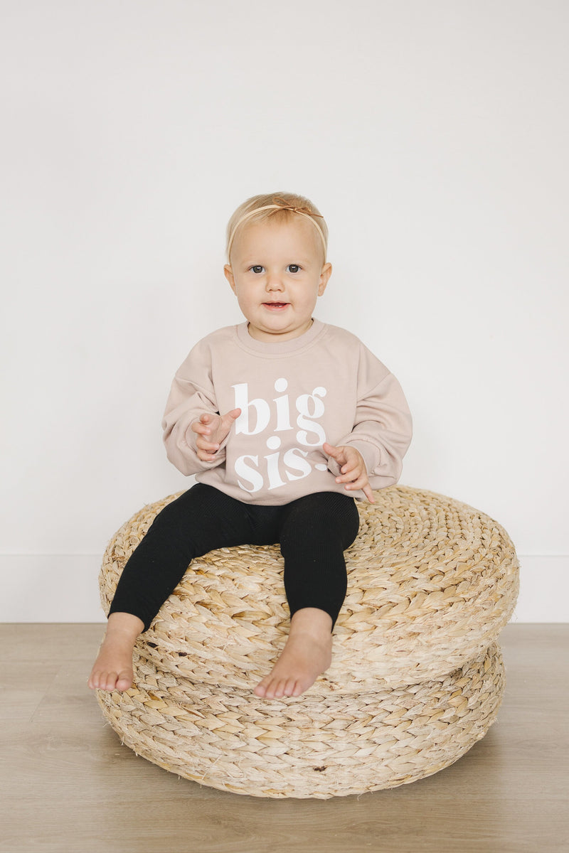 BIG SIS Graphic Crewneck Sweatshirt - Big Sister Sweatshirt - Baby Toddler Girl Clothes - Big Sister Sweatshirt Shirt Outfit Top