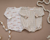 Beige Plaid Bamboo Bubble Romper - Neutral Sweatshirt Romper - Sweatshirt Romper - Baby Girl Clothes - Neutral Outfit Boy Shirt