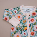 Embroidered Floral Bamboo Zippy Romper