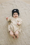 Quilted Oversized Sweatshirt Romper - Sweater Romper - Bubble Romper - Neutral Baby Clothes - Baby Boy or Girl Outfit - Beige Baby Clothes