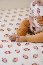 Football Print Bamboo Crib Sheet - Bamboo Baby Sheets - Football Print Nursery Decor - Baby Boy Crib Sheets