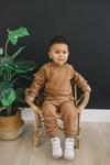 Organic Cotton Baby & Toddler Jogger - 2pc Sweatsuit Set - Boy or Girl - Baby Sweatshirt and Pants - Jogger Set - Neutral Crewneck Crew Set
