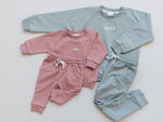 Organic Cotton Baby & Toddler Jogger - 2pc Sweatsuit Set - Boy or Girl - Baby Sweatshirt and Pants - Jogger Set - Neutral Crewneck Crew Set