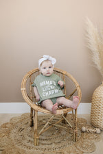 MAMA'S LUCKY CHARM Oversized T-Shirt Romper - Baby Girl or Boy Bubble Romper - St. Patrick's Day Outfit - Lucky - St. Patty's Day St Paddys